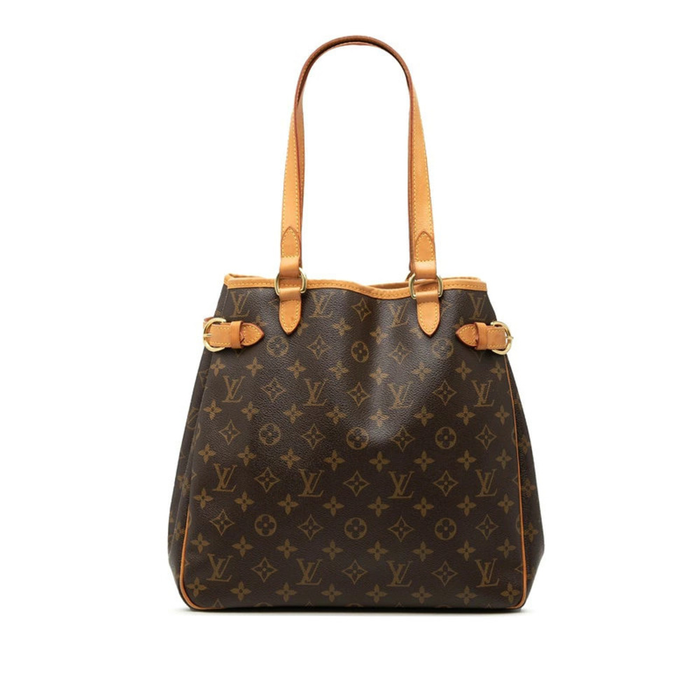 Louis Vuitton Monogram Batignolles Vertical Tote Bag Shoulder Brown Leather
